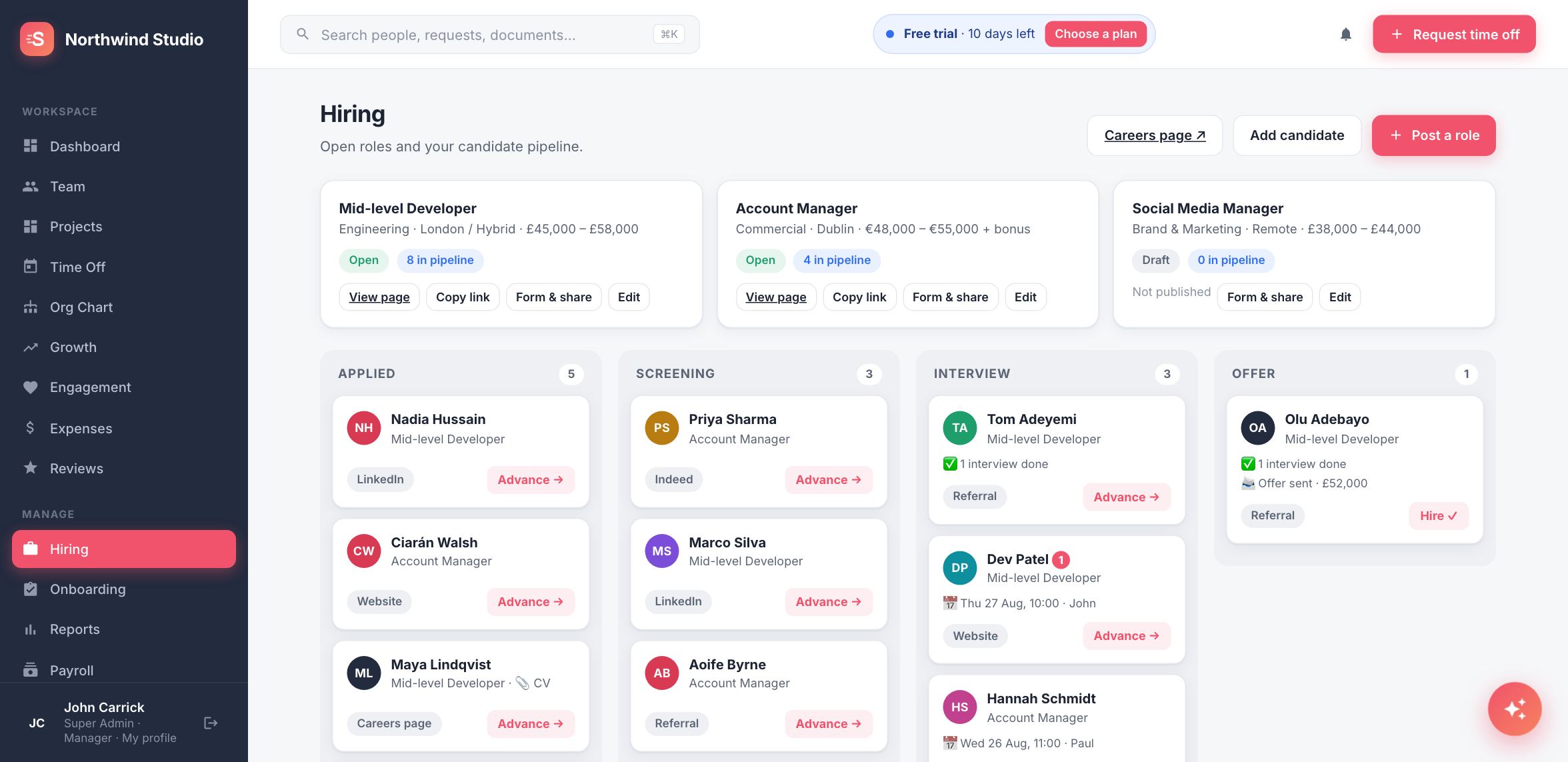 Hiring in Staffvelo